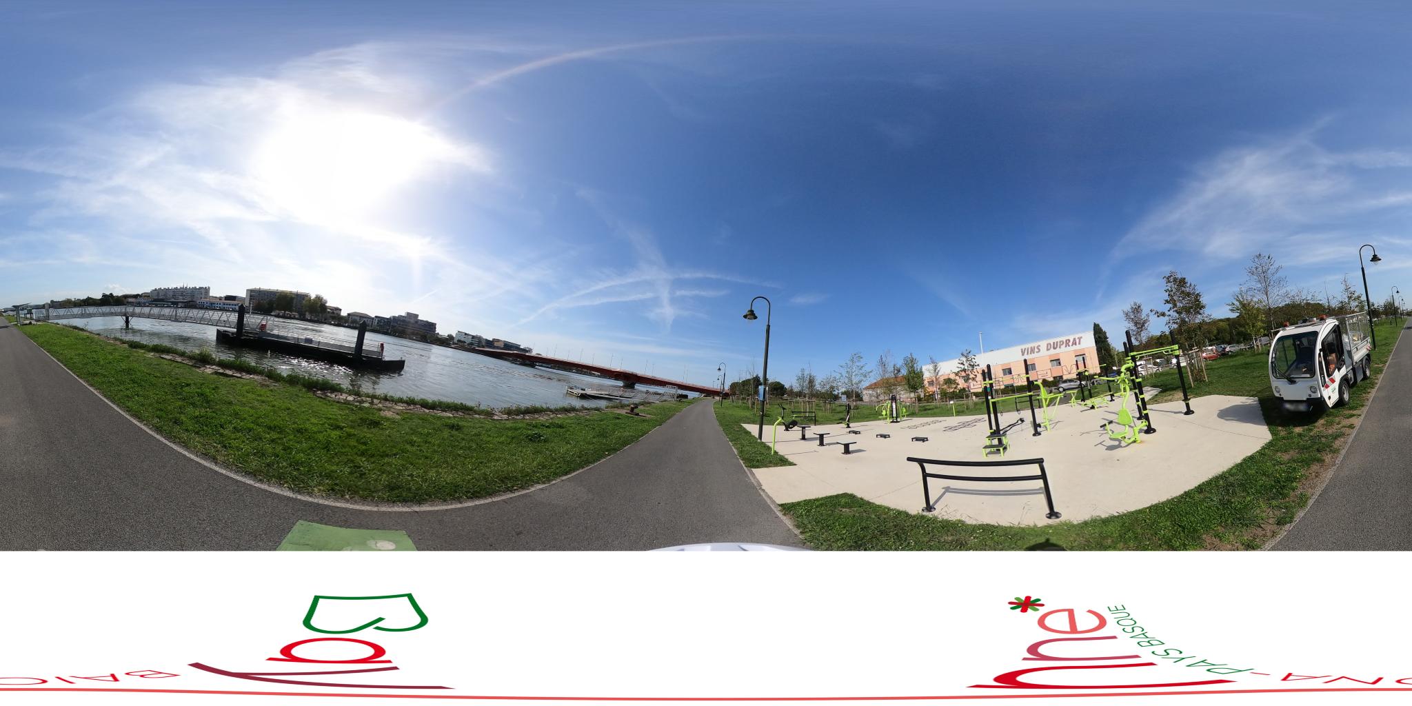 Vue de la rue du spot Street workout Bayonne, Quai de Lesseps