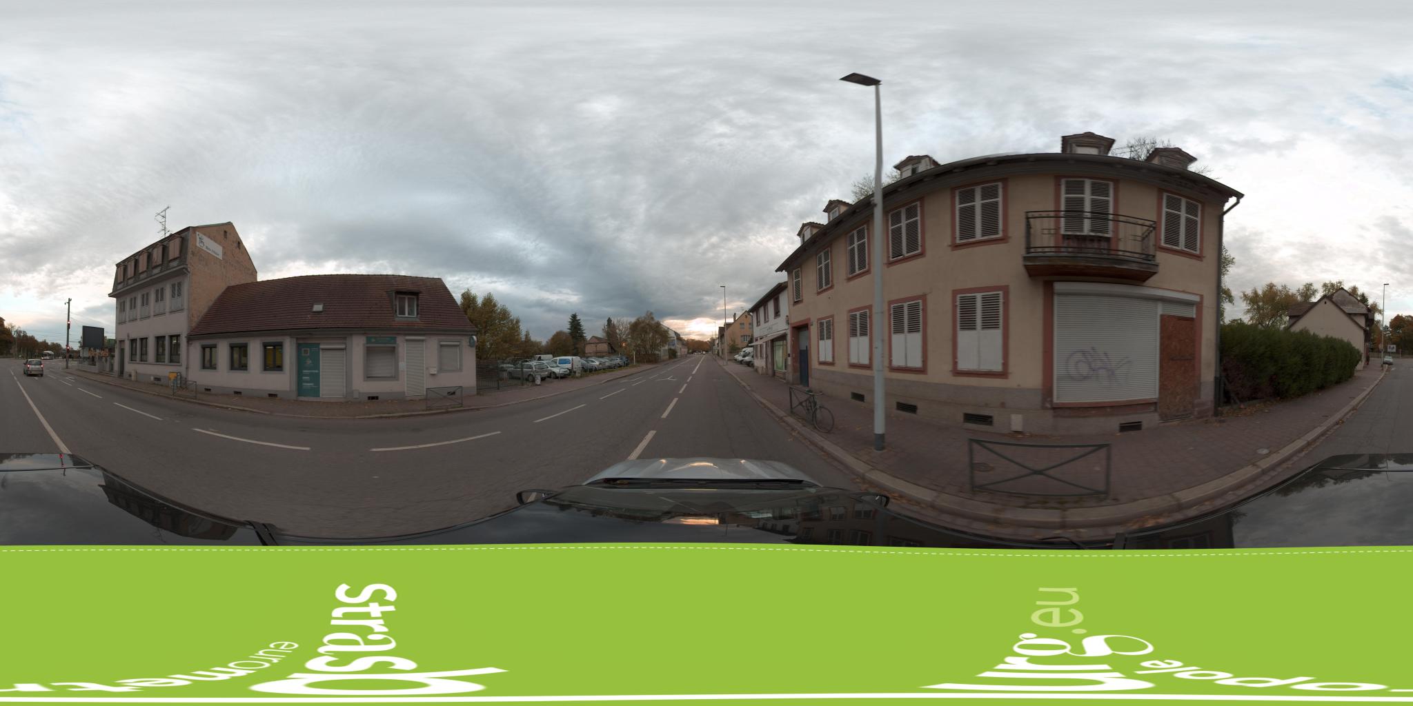 Vue de la rue du spot Parc Eugène Imbs